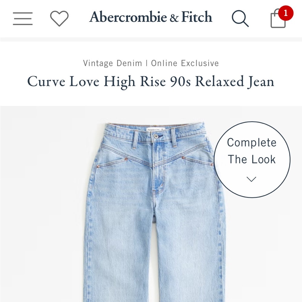 Curve Love high rise 90’s relaxed jean